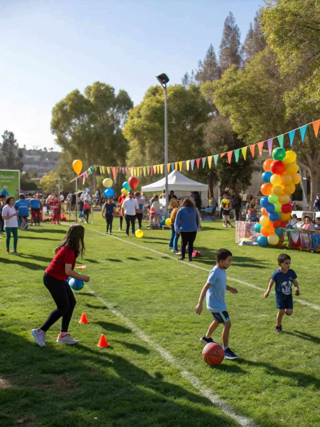 A picture of participants engaging in a public event organized by CSCCB, such as a community sports day, highlighting the organization's role in fostering community spirit.